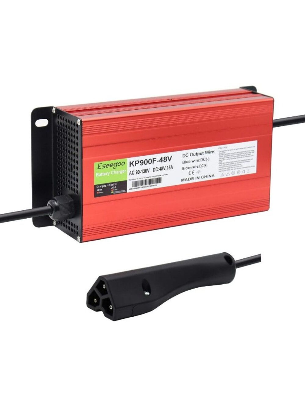 48V Golf Cart Battery Charger - 15 AMP for EZGO RXV & TXT, 3 Pin Triangle Plug
